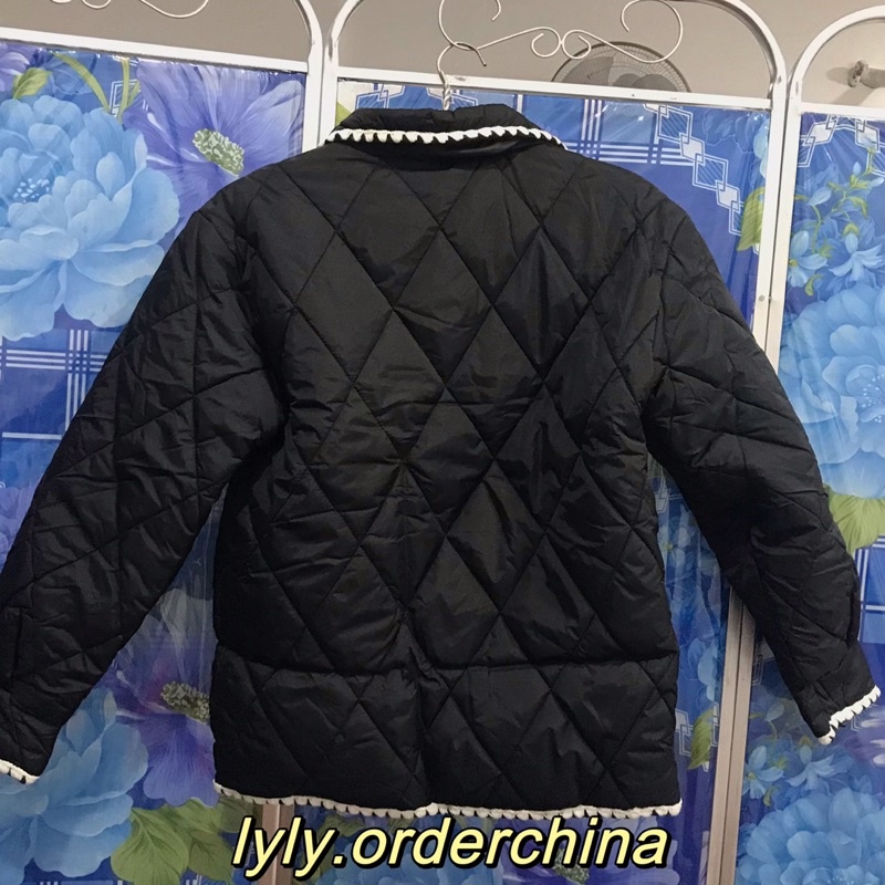 Áo Phao Hoạ Tiết Quả Trám Viền Tweed - A042