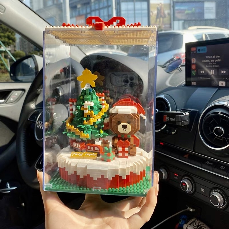 Đồ chơi xếp hình Legogi HỘP GẤU NOEL  mô hình trưng bày trang trí Giáng Sinh quà tặng sinh nhật