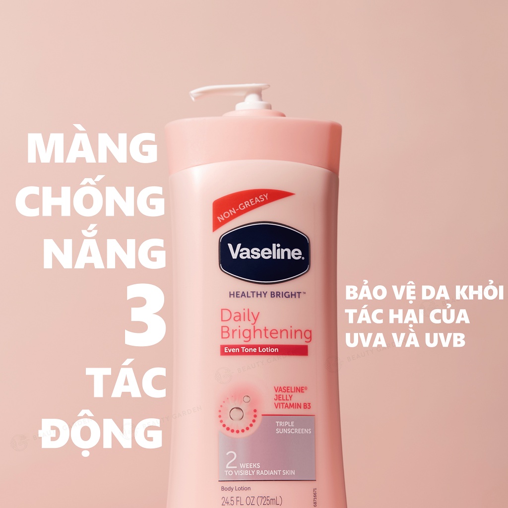 Dưỡng Thể Vaseline Dưỡng Trắng Da Chính Hãng , Vaseline Dưỡng Thể Trắng Da Mỹ 725ml Healthy Bright Chính Hãng