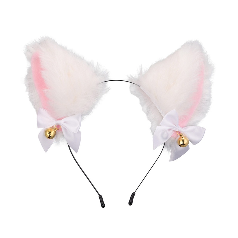 Flgo Băng Đô Tai Mèo Phối Ren Đính Chuông Dễ Thương