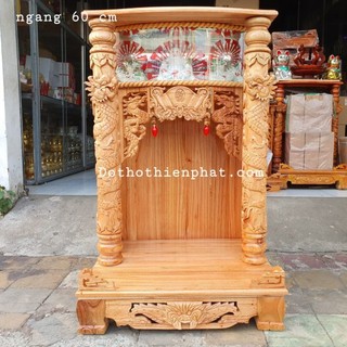 Bàn thờ thần tài ông địa 60x88 gỗ xoan điện tử