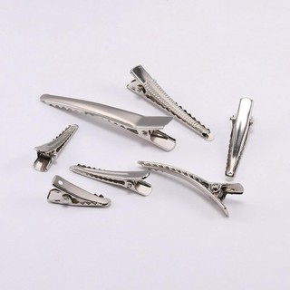 (Set 5) Kẹp mỏ vịt màu bạc, Phôi làm kẹp tóc handmade