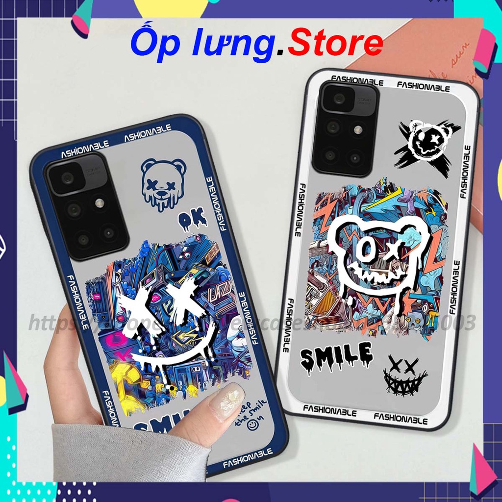 Ốp Xiaomi Redmi 10 in hình Bear Brick,K@ws,smile,...hot trend