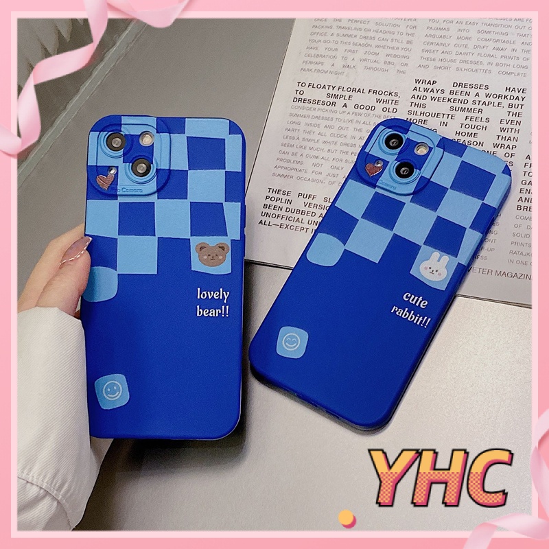 ốp iphone Họa Tiết Bảng Kẻ Ô Màu Xanh Dương tương thích IPhone 13 12 11 Pro Max X XS Max XR 8 7 6 plus-274