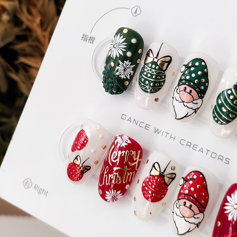 Miếng Dán Trang Trí Móng Tay 5D Phong Cách Giáng Sinh KX289