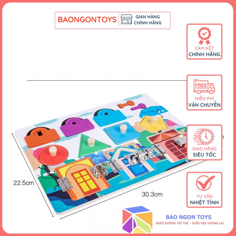 BẢNG BẬN RỘN BUSY BOARD MONTESSORI GIÚP BÉ HỌC HÌNH DẠNG, MÀU SẮC VÀ PHÁT TRIỂN VẬN ĐỘNG TINH,  - BAO NGON TOYS - DG71