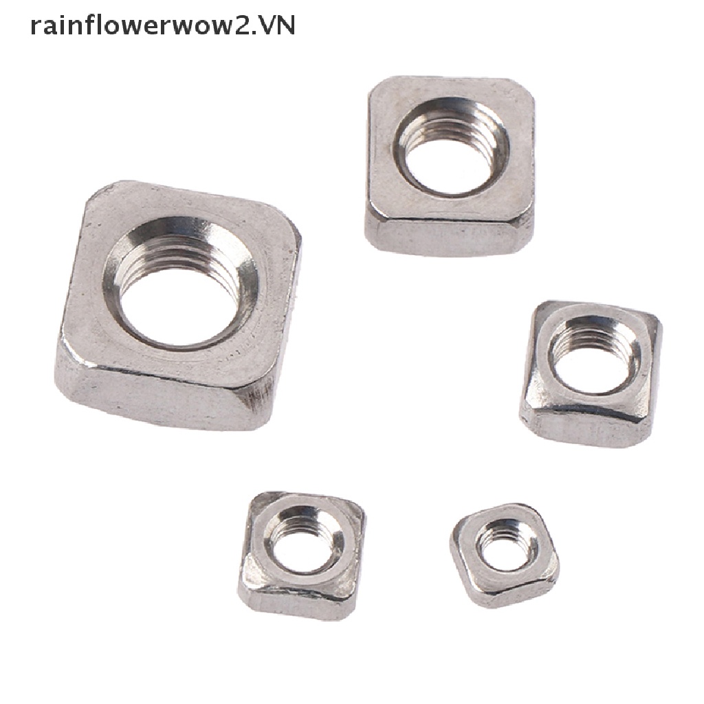 Set 20 Đai Ốc Vuông Bằng Thép Không Gỉ M3 M4 M5 M6 M8 304 Chuyên Dụng