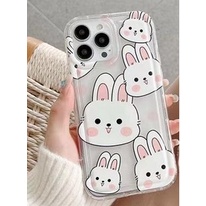 Ốp Điện Thoại Silicon TPU Mềm Trong Suốt Chống Sốc In Hình Thỏ Cho IPhone 14 13 12 11 Pro Max XS XR X 8 7 6S Plus SE 2020