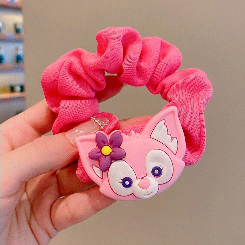 Dây Cột Tóc Đuôi Ngựa Hình Gấu / Dâu Tây Hoạt Hình Đính Quả Bông Dễ Thương Cho Bạn Gái