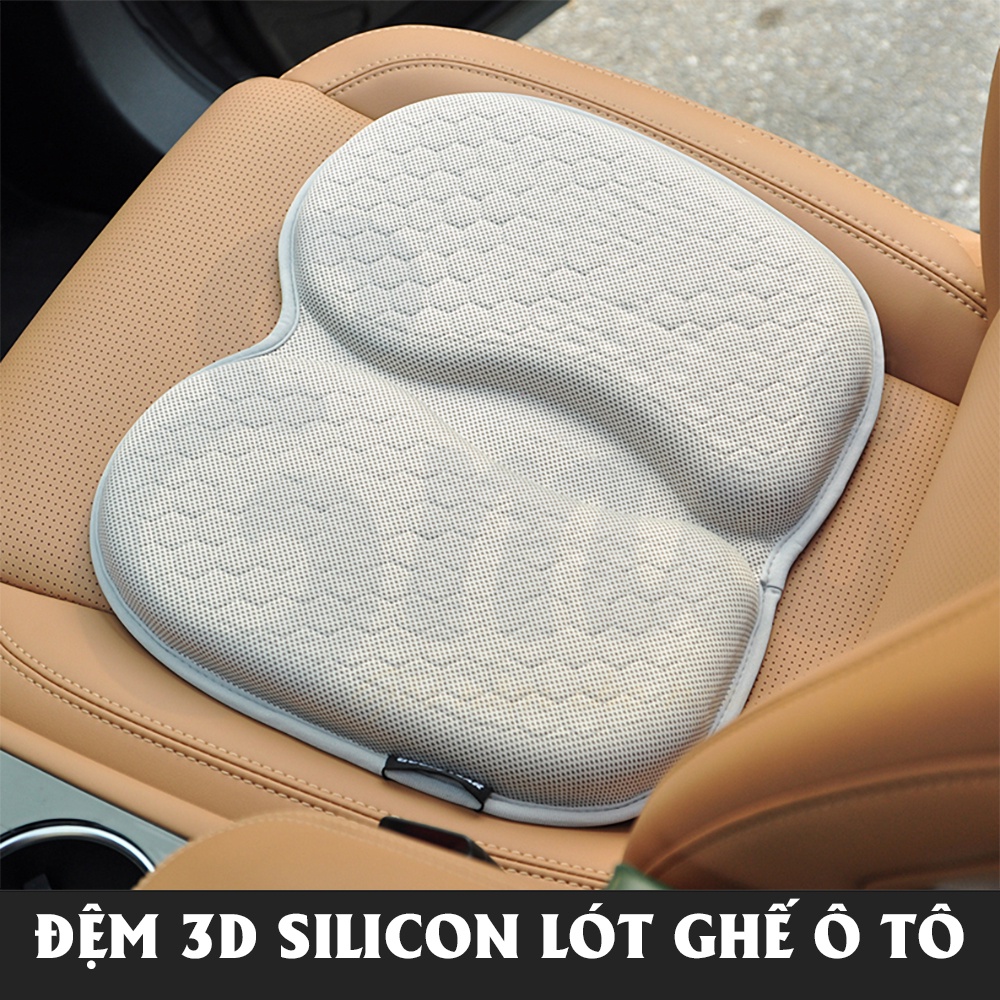 Đệm 3D Silicon lót ghế ô tô chuyên dụng thoáng khí, giảm ê mông, hầm bí khi ngồi lâu