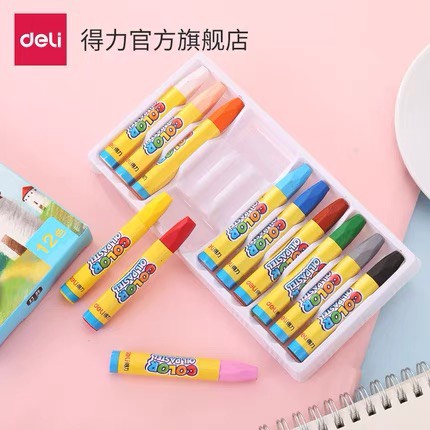 Bút  Vẽ Sáp  Dầu Cho Bé Thỏa Sức Vẽ Sáng Tạo An Toàn Sức Khỏe Deli