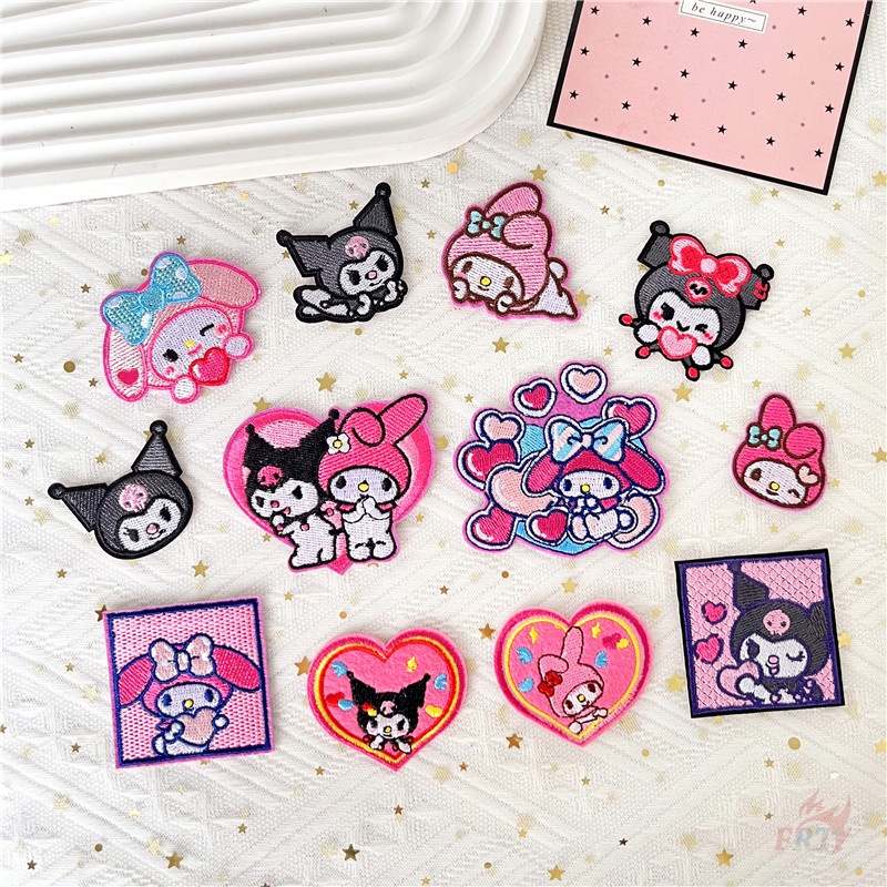 ♥ Sticker Ủi Thêu Hình Kuromi & Melody Dễ Thương ♥ 1 Miếng Dán Ủi Quần Áo Hình Chữ Good Friends