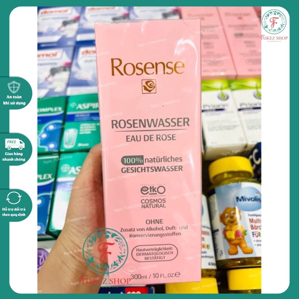 Nước hoa hồng tươi tinh khiết Rosense 300ml - nội địa Đức đủ bill