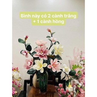 Hoa mộc lan cánh gấp 2 bông lớn +2 nụ (hoa giả)