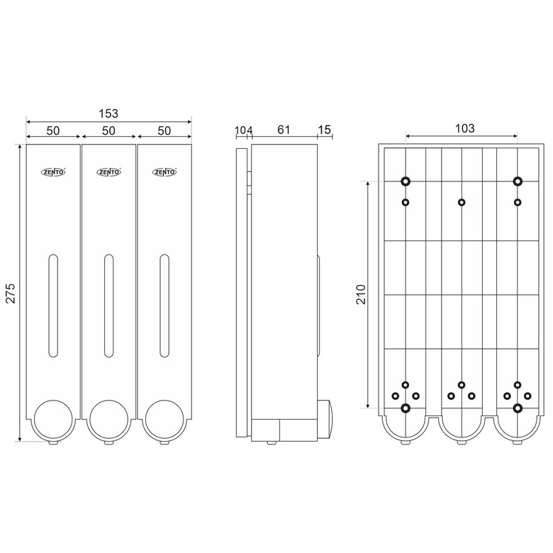 Hộp đựng dầu gội sữa tắm nước rửa tay ZT403-3