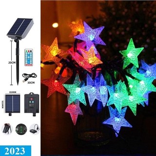 (Xả kho) Đèn năng lượng mặt trời hình ngôi sao 60 bóng 11m 8 kiểu nháy 4 mức sáng