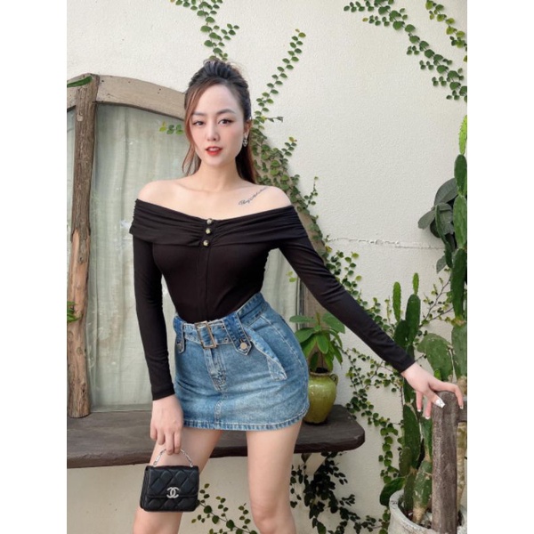 Áo trễ vai dài tay QC