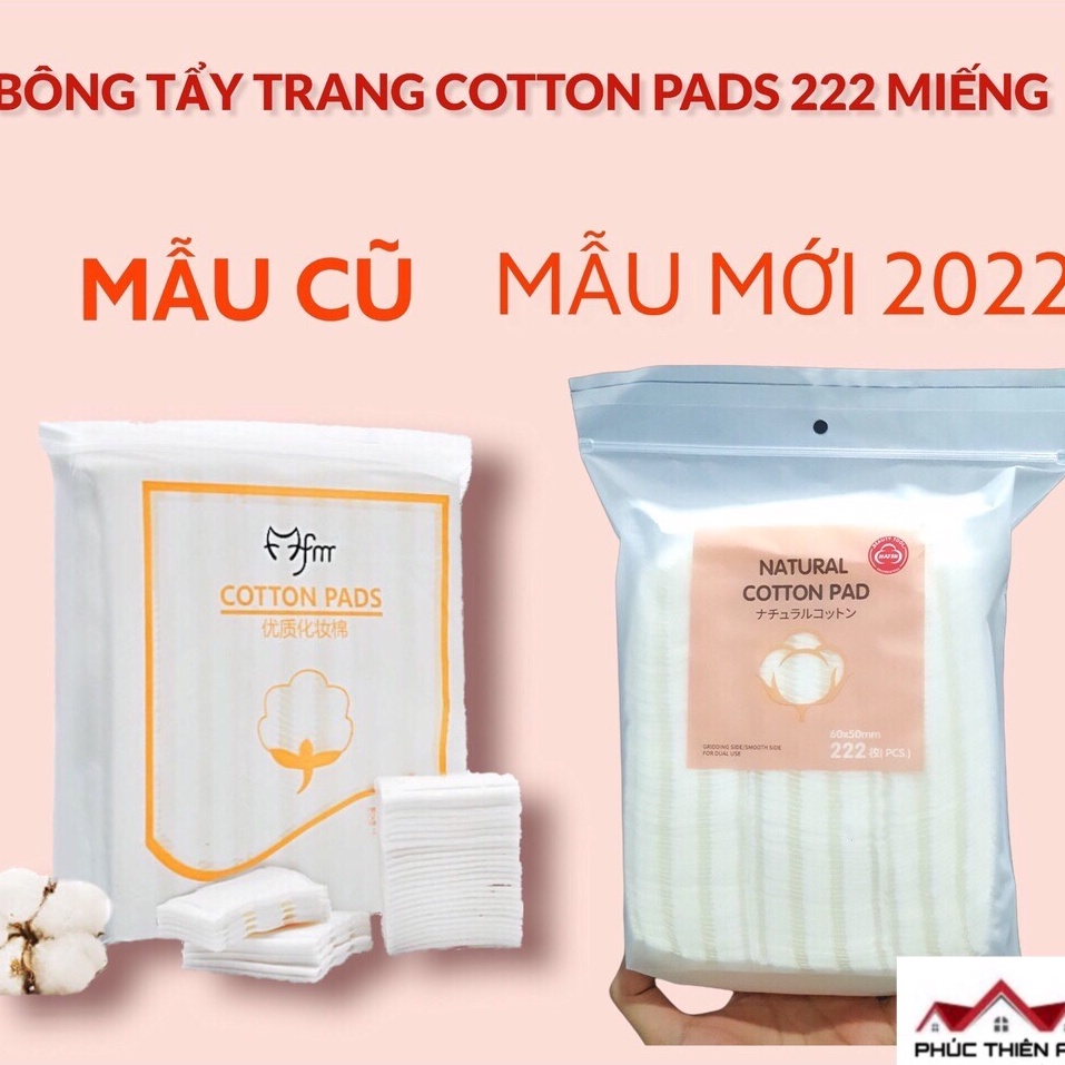 Bông Tẩy Trang 222 Miếng, 3 Lớp Cotton Pads Siêu Mềm, Siêu Dày