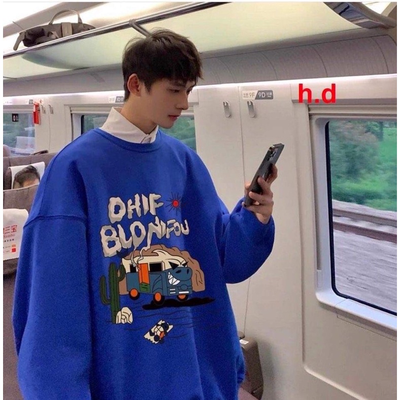 Áo Sweater DHIF Unisex nam nữ tay lỡ Oversize form rộngThời trang Thu đông ấm áp, nỉ cotton ko bai xù, ấm áp
