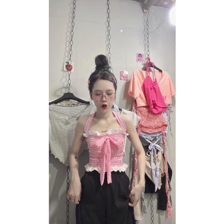 ÁO NHÚN CARO CỘT DÂY