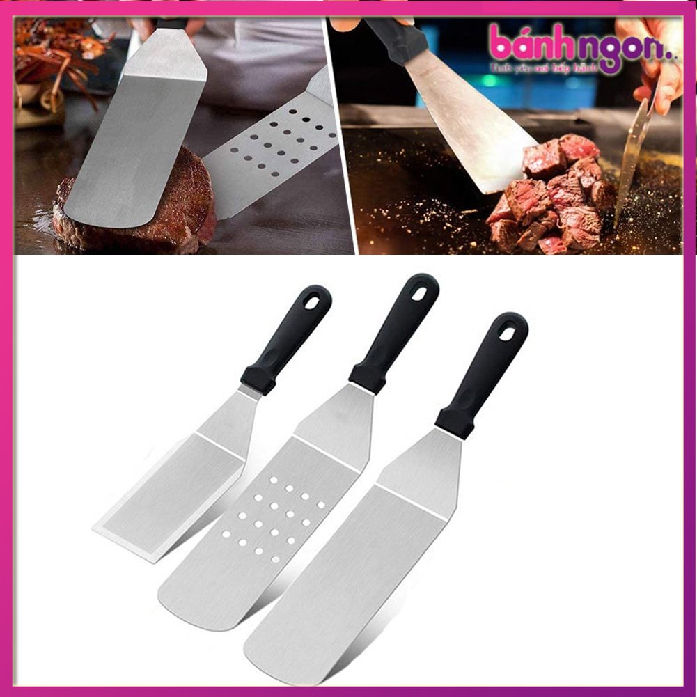 Xẻng Xúc Pizza Bít Tết Chiên Rò Rỉ Thìa Đũa Vỏ Spade Thịt Nướng BBQ Nướng Cạp Dụng Cụ Nhà Bếp