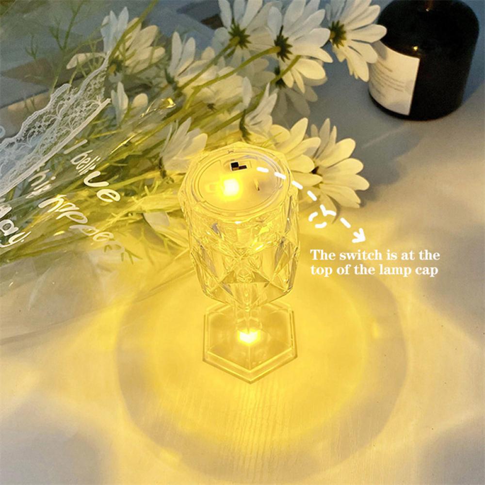Đèn LED Kim Cương Để Bàn Trang Trí Phòng Ngủ / Nhà Hàng / Quán Bar Kích Thước V5X2 Sử Dụng Pin