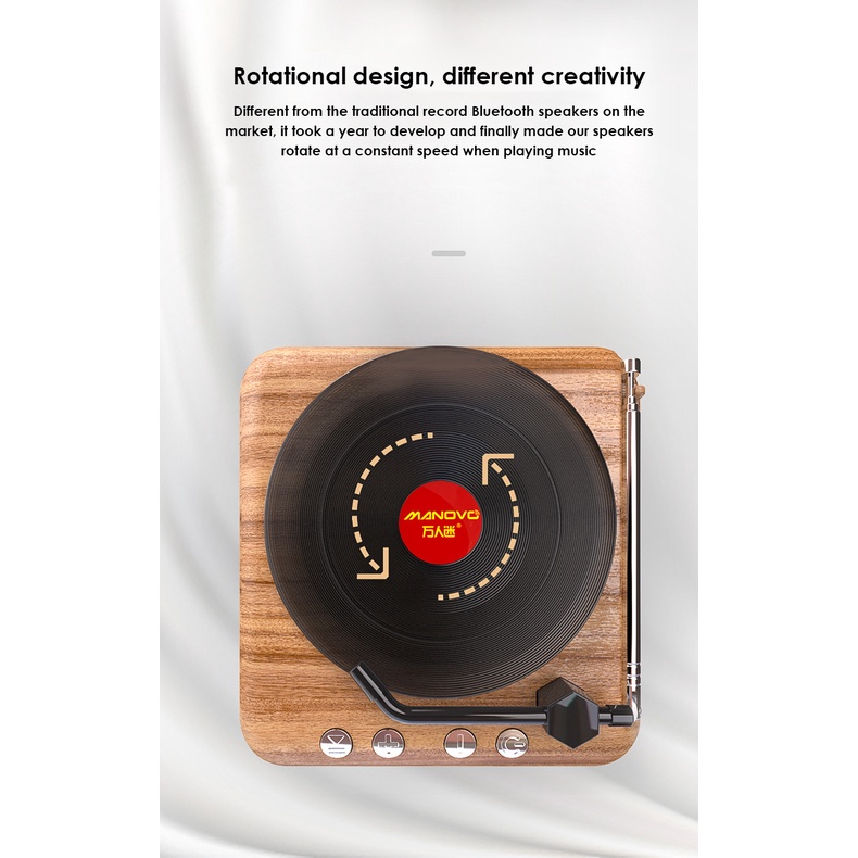 Loa Di Động Máy Thu Âm Vinyl Nguyên Tử Đài Phát Thanh Retro Mini Loa Bluetooth Không Dây Máy Hát Cổ Điển Sáng Tạo.