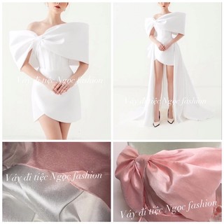 váy đi bàn trễ vai ngắn mặc được 2 kiểu( BH chỉnh sửa vô thời hạn)