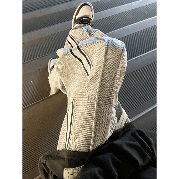 Quần Dài Ống Rộng Họa Tiết Kẻ Sọc Thời Trang Đường Phố Cá Tính Cho Nam