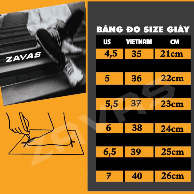 Giày thể thao sneaker nữ ZAVAS cao 4cm công nghệ ép nhiệt bền chắc êm nhẹ bằng da S420