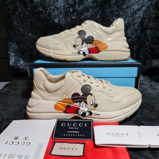 Giày gucci mickey đế nâu 2 lớp tăng chiều cao sneaker thể thao nam nữ