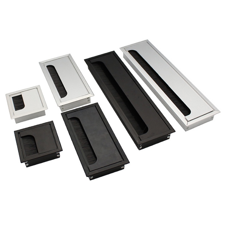 Nắp luồn dây điện hợp kim nhôm vuông 80*80mm - màu trắng và đen