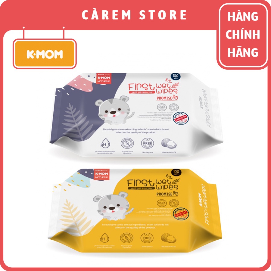 Khăn ướt Kmom Hàn Quốc (100 tờ)