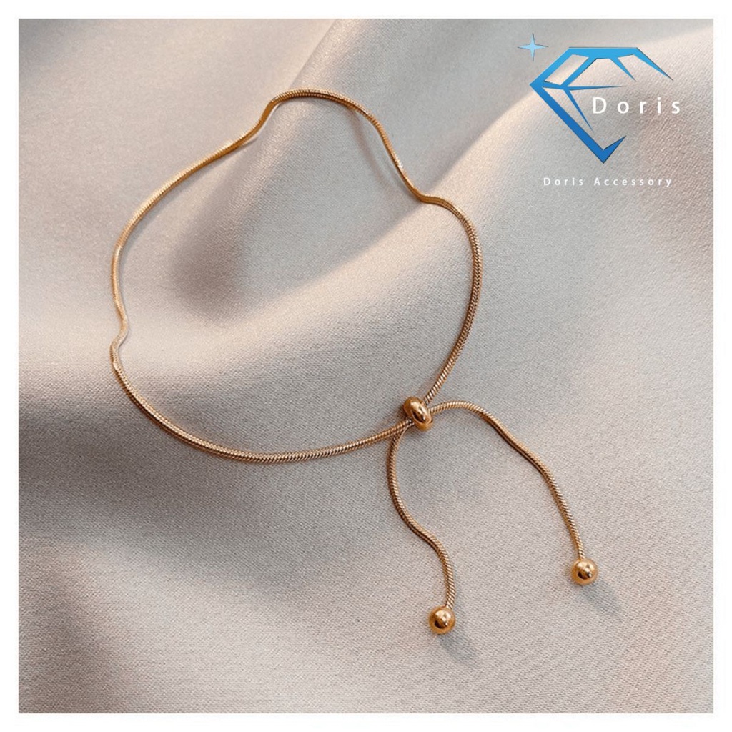 Lắc chân nữ Doris titan nơ dây mì Gold / Rose Gold H9-307