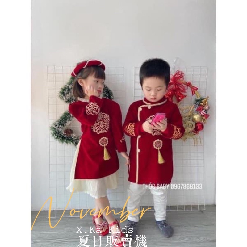 Áo dài Cặp cho bé trai hoặc gái 10-25kg