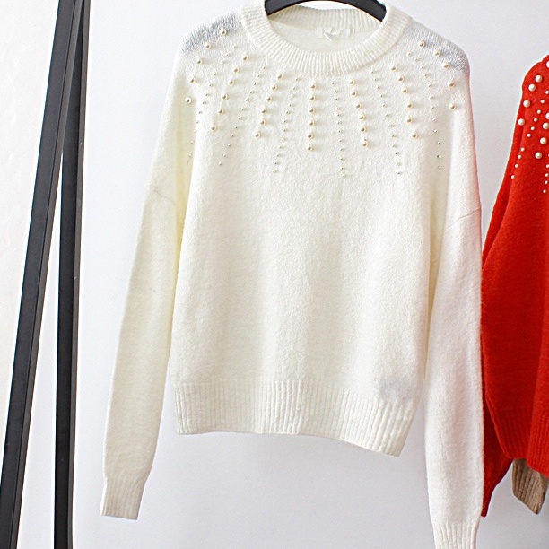 CÓ SẴN Áo len móc đính hạt HM