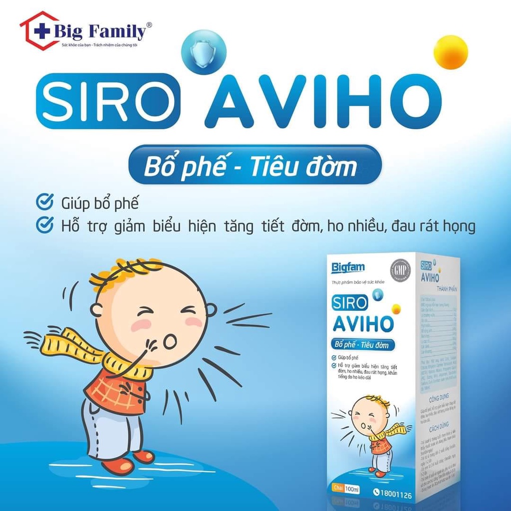 Siro giảm ho bổ phế Aviho Bigfam 100ml
