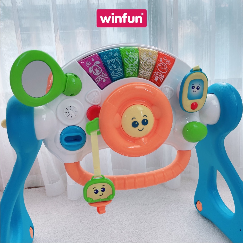 Đồ chơi Kệ chữ A kết hợp xe tập đi, bàn tập đứng cho bé có nhạc  Winfun 0846 đồ chơi cho bé sơ sinh tới 3 tuổi