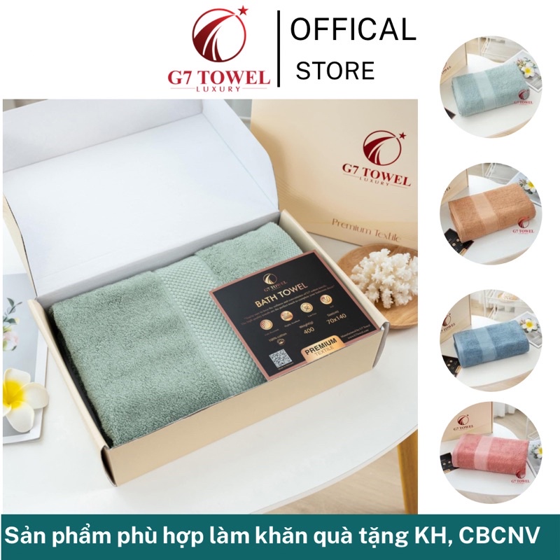 Khăn tắm cotton cao cấp G7WT05 kích thước 70x140cm dùng cho Spa, khách sạn, gia đình - 100% cotton nhập khẩu.