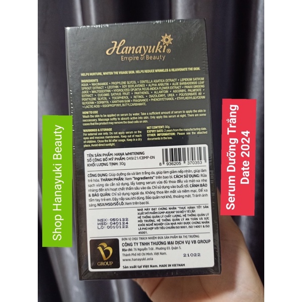 SERUM DƯỠNG TRẮNG DA HANAYUKI- HANA WHITENING