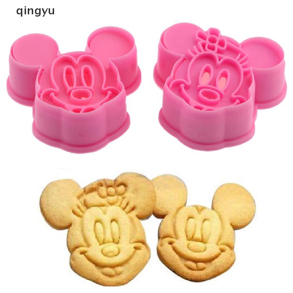 Bộ 2 Dụng Cụ Cắt Bánh Quy Bằng Nhựa Cấp Thực Phẩm Hình Mèo Kitty Xinh Xắn