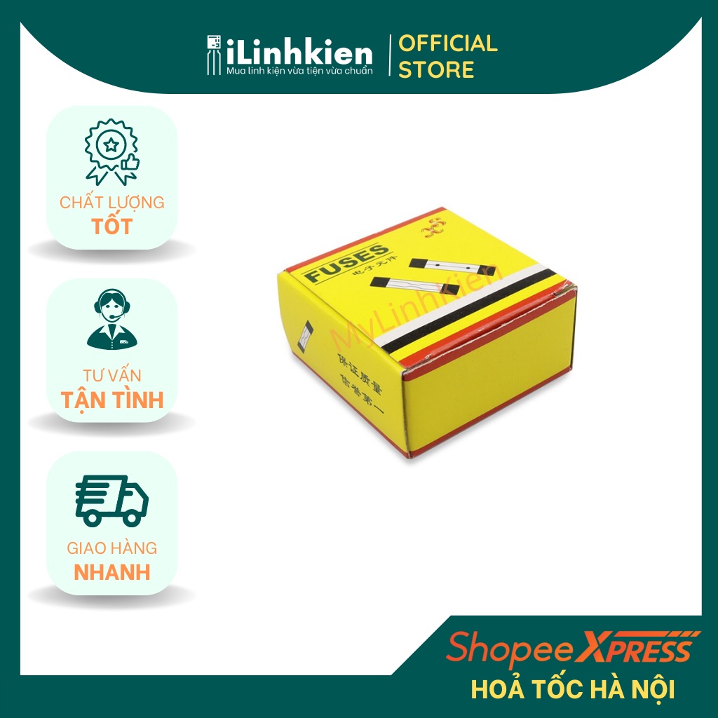Cầu chì thuỷ tinh 5x20mm 6x30mm đầy đủ giá trị túi 10 con.