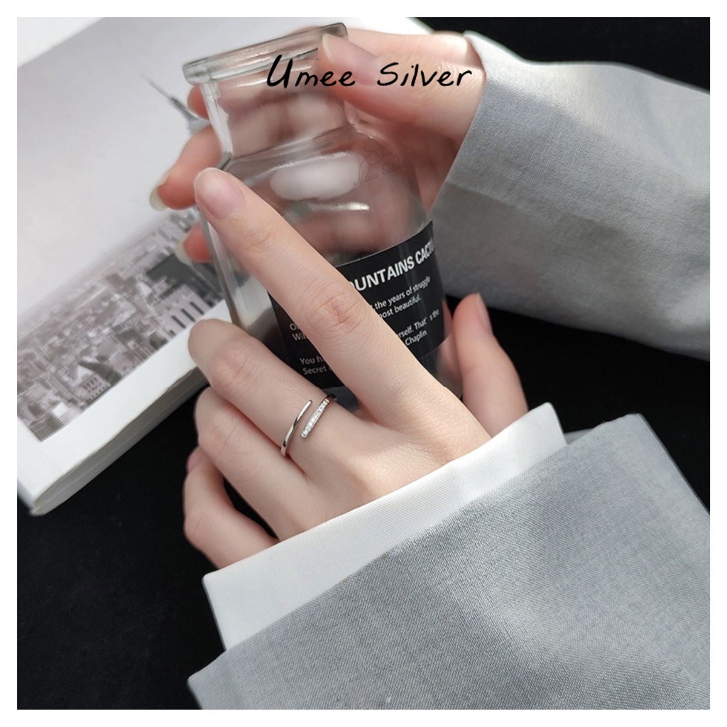 Nhẫn bạc nữ Umee Silver, nhẫn bạc đính đá có thể điều chỉnh size Jinny Ring, trang sức bạc nữ sang trọng
