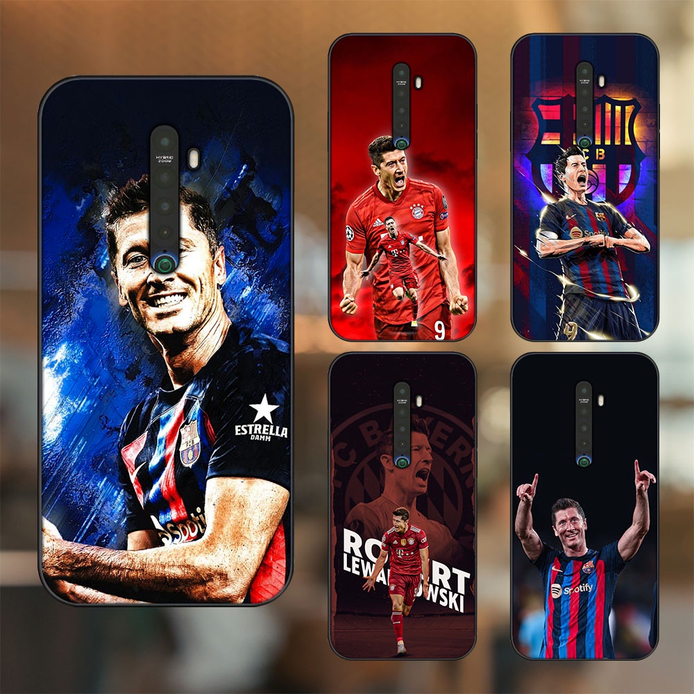 Ốp lưng Oppo Reno 2 viền đen in hình Lewandowski Barcelona Bayern Munich