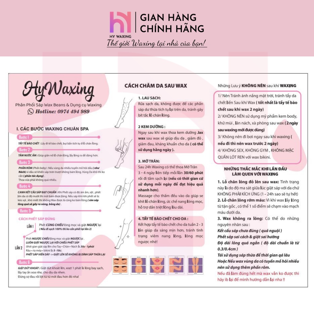 [CHE TÊN] Combo 100gr Sáp Hồng Dừa Premium + Nồi Nấu Sáp Wax Lông ProWax 200 HY WAXING Tặng Que