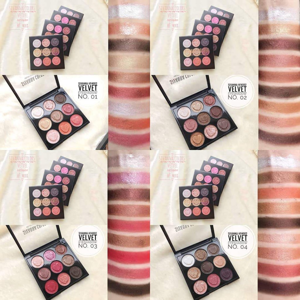 Bảng Phấn Mắt Trái Tim 9 Ô Sivanna Colors Velvet Eyeshadow HF4002 HF 4002