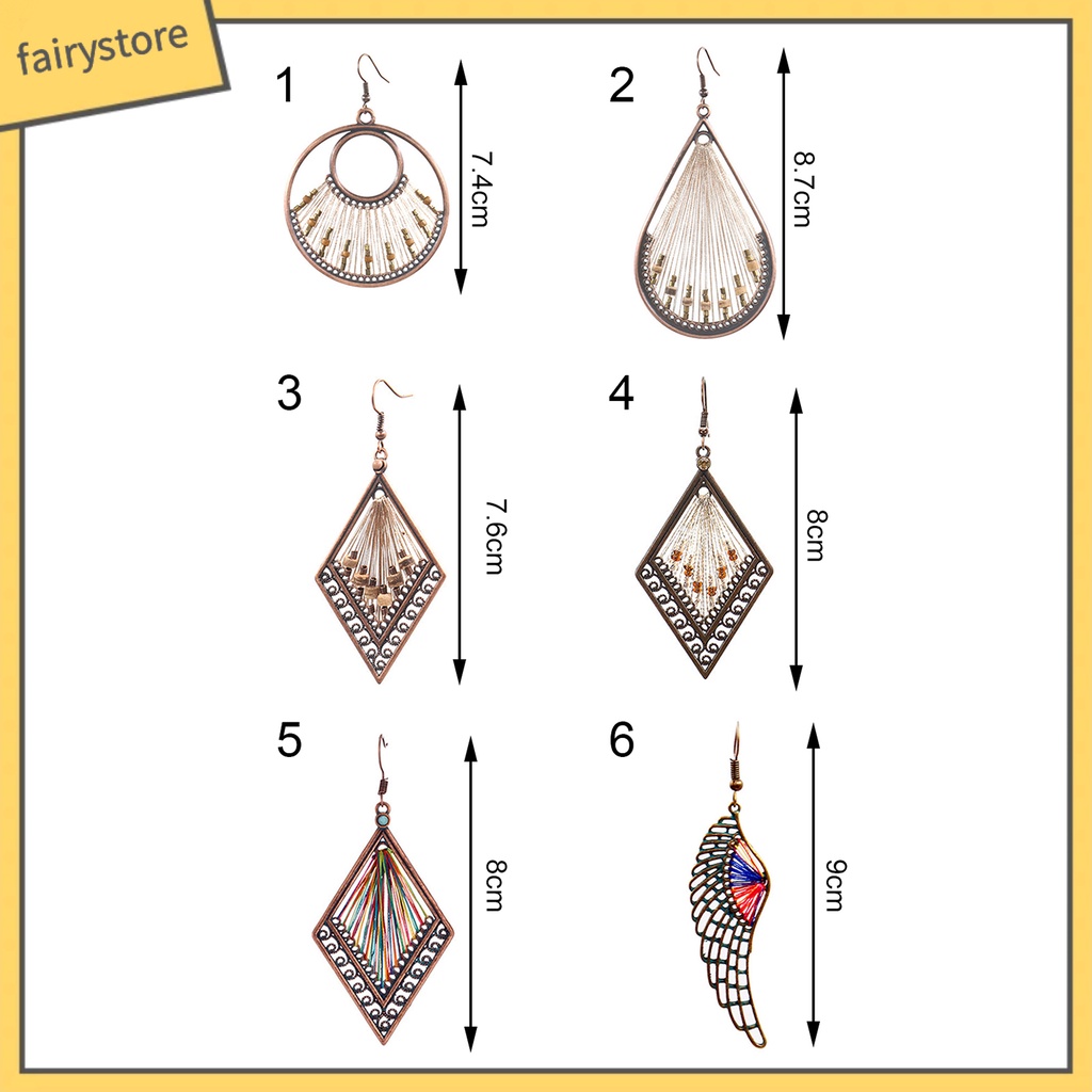 1 Đôi Bông Tai Hình Giọt Nước Phong Cách Bohemian Dành Cho Nữ