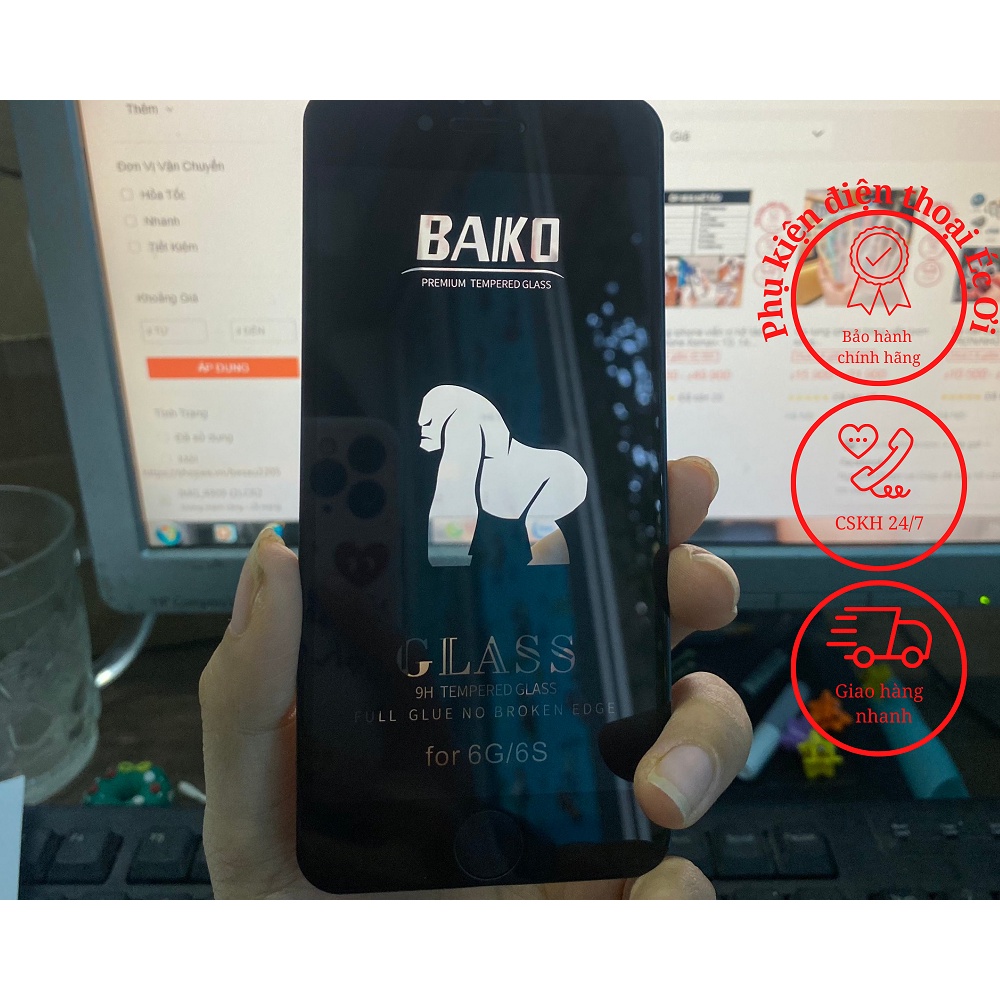 Kính cường lực iphone full màn kingkong baiko iphone 6/7/8/7plus/8plus/x/ xs/xsmax/11/12/13/14/pro/plus/promax/max BAIKO