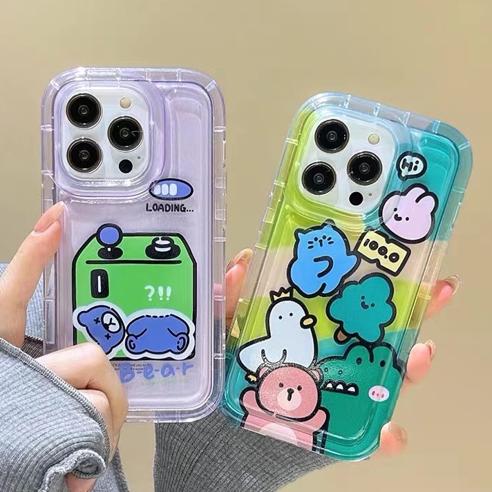 Ốp Điện Thoại Silicon TPU Mềm Trong Suốt Họa Tiết Động Vật Dễ Thương Cho IPhone 14 13 12 11 Pro XS Max X XR 8 7 6S Plus