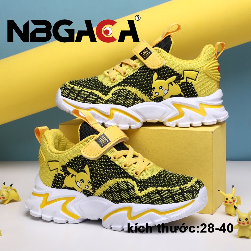 giày bé trai Giày Thể Thao Mặt Lưới Đơn In Hình Pikachu Hoạt Hình Cho Trẻ Em giày tập đi cho bé trai giày bé trai 7 tuổi